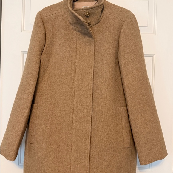 J. Crew Factory Jackets & Blazers - Jcrew Factory Women’s Camel Wool-Blend Stand-Collar Coat